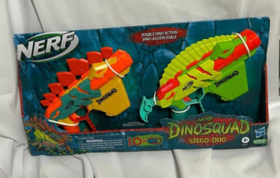 Nerf - DinoSquad Stego-Duo - 2 Toy Foam Nerf Blasters - 10 Nerf Elite 2.0 Darts