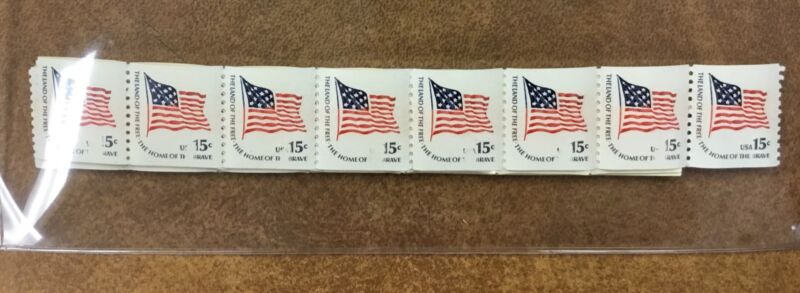 #1618c 15¢ Flag Issue 1978 Plate Flaws, Ink Missing Design On 18 Error Stamps 