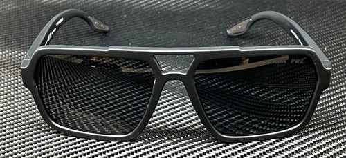 Pre-owned Prada Linea Rossa Ps 01xs Dg002g Black Rubber Polarized Men's 59 Mm Sunglasses In Gray