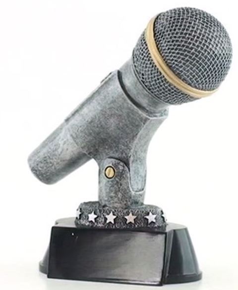 Silver Microphone Trophy / Karaoke Award (CM-99001) - DECADE AWARDS Exclusive