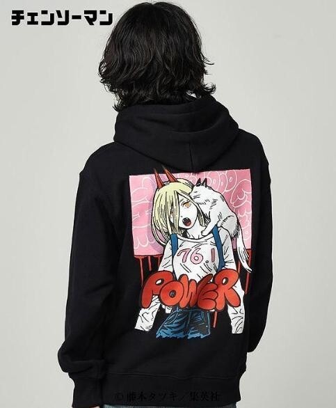 Chainsaw Man Collaboration Hoodie Power Black glamb Bandai
