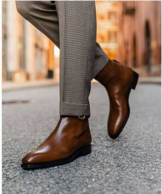 Men Handmade Brown Jodhpur Boots Men Brown Ankle Boots Boots for
