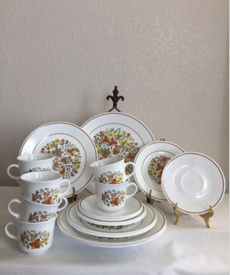 24 Pc Indian Summer Corelle Dinnerware Dinner Luncheon Salad Saucer Plates Cups