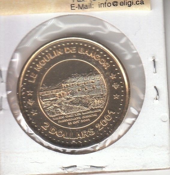 Baie Sainte-Marie Nova Scotia Canada - Trade Dollar - 2001 Enameled Gold Plated