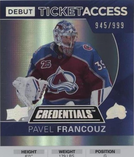 2021-22 Upper Deck Credentials - Pavel Francouz #102