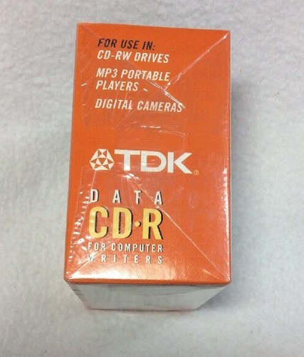 10 TDK Data CD-R Computer Writers MP3 Digital Camera 21 Min Disks w/Cases I694