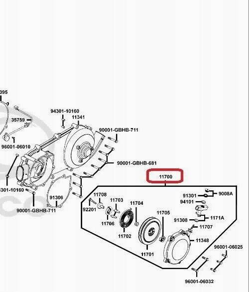 KYMCO MXU250/300/300R  RECOIL STARTING  11700-LDE9-E00