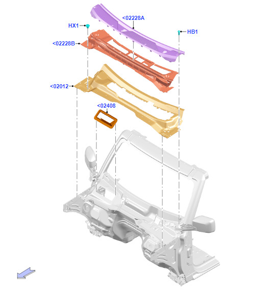 2021-2024 Ford Bronco Lower Cowl Grille
