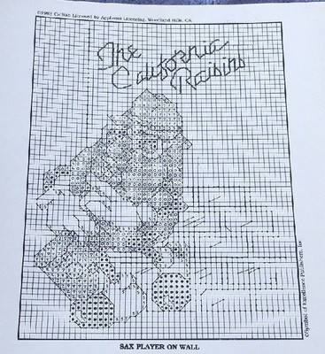 1988 THE CALIFORNIA RAISINS CROSS STITCH LEAFLET PATTERNS - AT WORK-AT PLAY-MINT