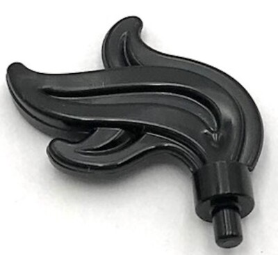 Lego New Black Minifigure Plume Feather Triple Compact Flame Water Part