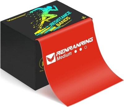 Renranring 6'' x 25 Yard Non Latex Resistance Band - Medium - Red