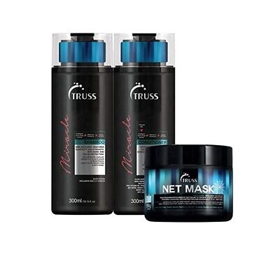 TRUSS Miracle Conditioner and Shampoo Set Bundle with Net Hair Mask