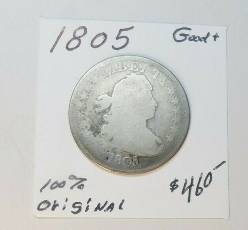 1805! DRAPED BUST QUARTER - BOLD DATE & LIBERTY! 217 YEARS OLD!!!!!!!!!!!! GOOD+