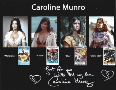 Caroline Munro I/P signed 10'' x 8'' photo - NEW IMAGE!! - 100% to Charity - F267