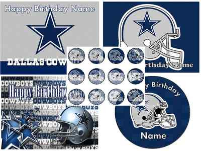 EDIBLE CAKE TOPPER DALLAS COWBOYS ICING SUGAR SHEET IMAGE PARTY CUPCAKES