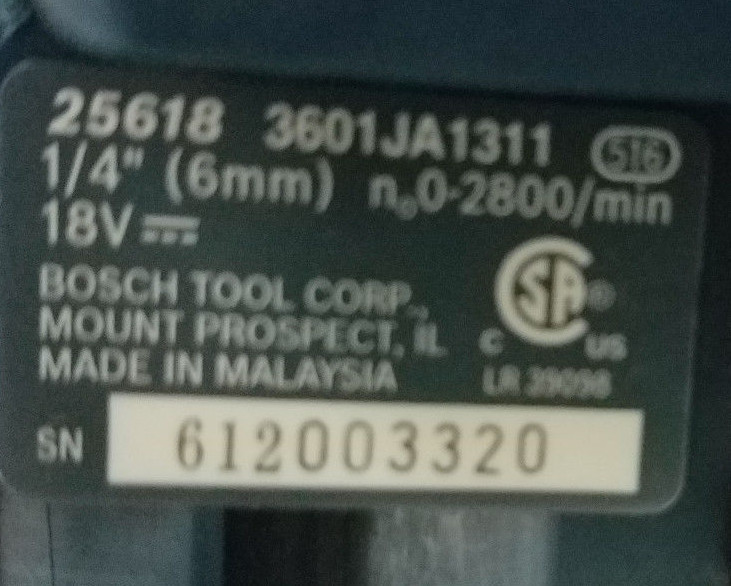 Bosch 18V Li-Ion Impactor 1/4