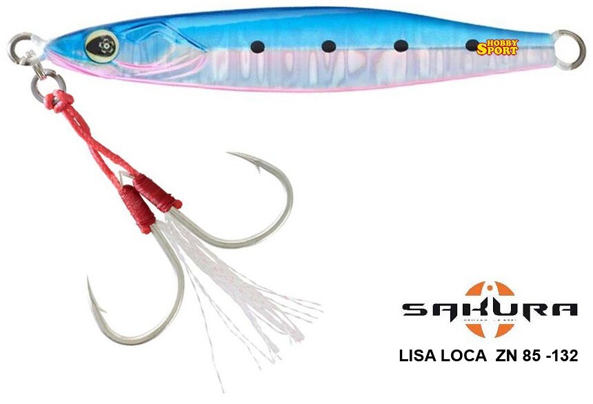 LISA LOCA ZN 85mm RATTLE SAKURA 30 GR col 132 UV SARDINE BLUE METAL JIG SPINNING