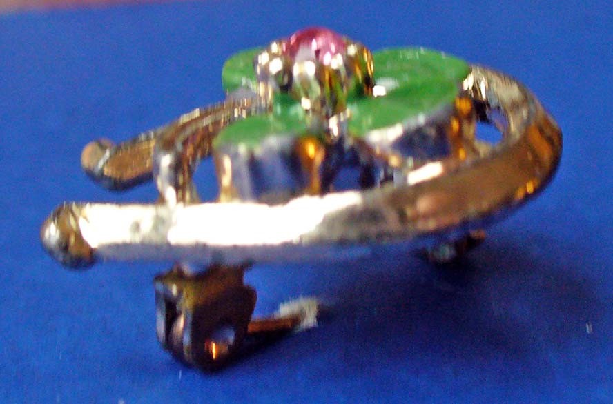 PIN St Patrick Vtg HORSESHOE 4 Leaf CLOVER Enamel Rhinestone Irish Holiday