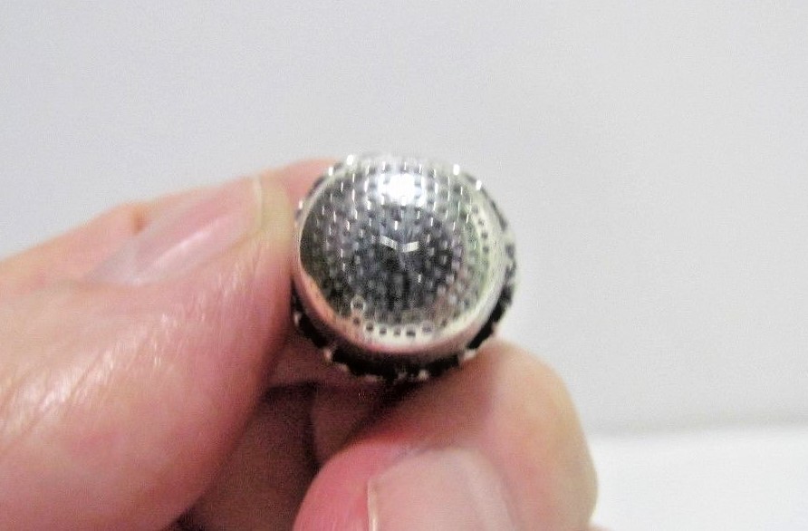 Antique Hearts & Flowers Stirling Silver Thimble 10G
