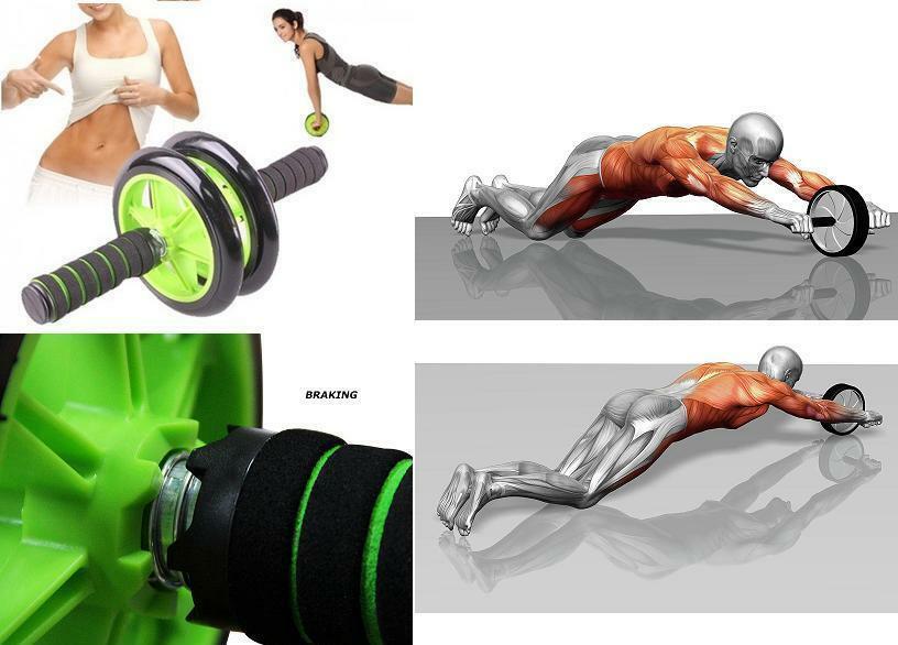 Doppia Ruota Per Allenamento Muscoli Addominali Con Tappetino Fitness dfh