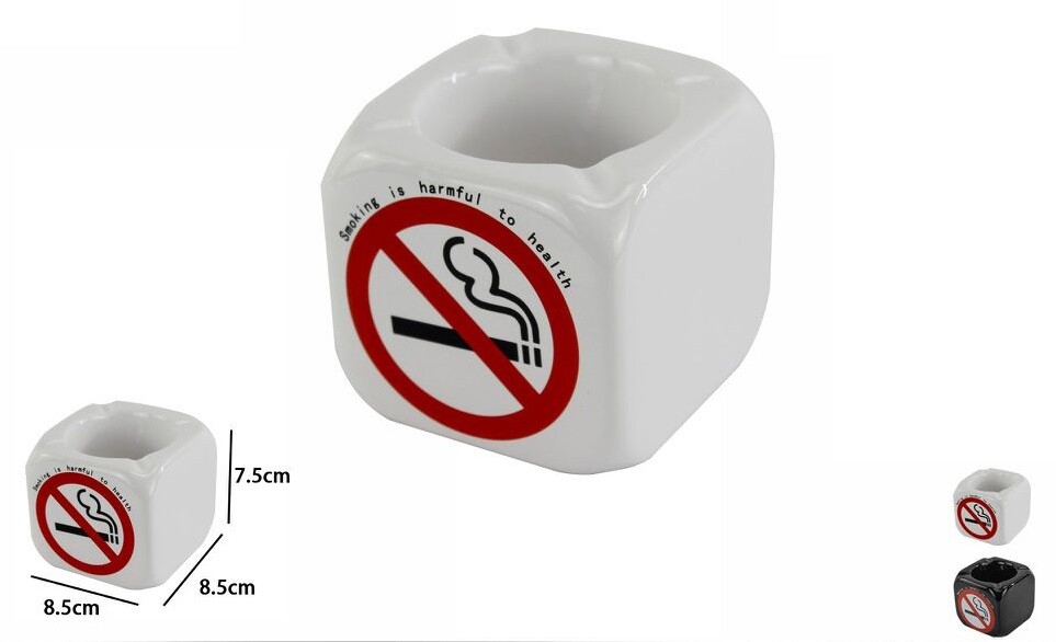 Posacenere Porta Cenere Sigarette In Ceramica Cubico Vietato Fumare dfh