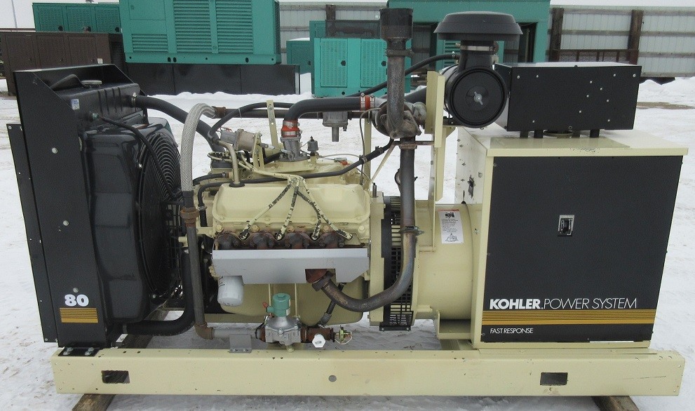 80 kw Kohler / Ford Natural Gas or Propane Generator / Genset - Load Bank Tested