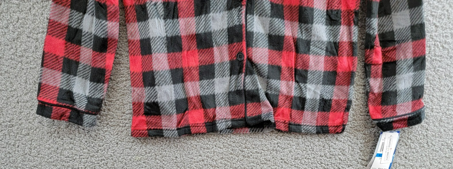 Max & Olivia Flannel Pajama Set Big Boys XL (16-18) Red Multi Plaid Button Front - Picture 6 of 22
