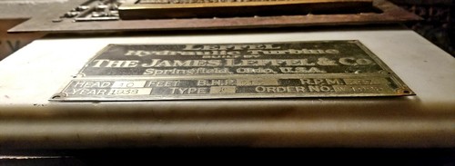 1930's James Leffel & Co Springfield Ohio Turbine Water Wheel