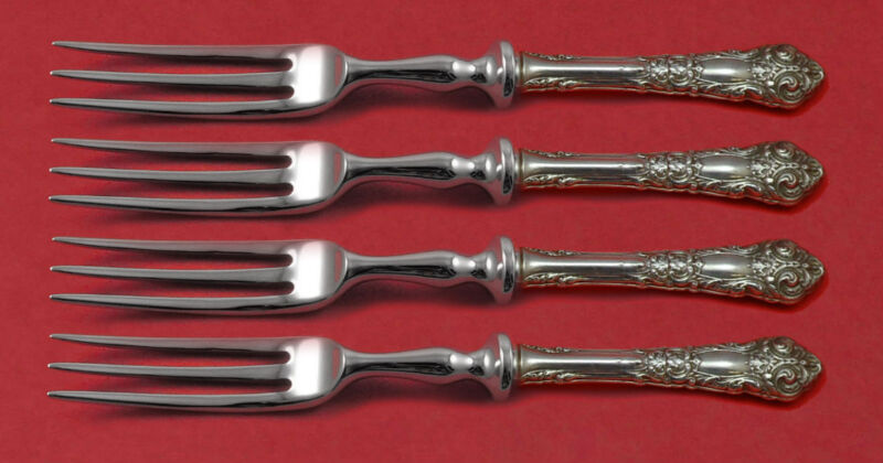 French Renaissance By Reed And Barton Sterling Silver Fruit Fork Set 4-pc Custom