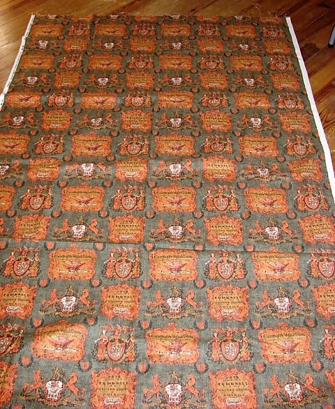Vintage MCM Barkcloth Fabric 3+ Yds Freedom theme Liberty Congress Lady Justice