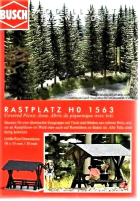 HO Scale Busch Gmbh & Co Kg 1563 Picnic Table & Benches w/Canopy Laser-Cut Kit