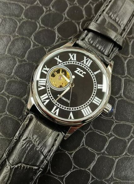 Orologio Polso Zcc Z805 Uomo Analogico Automatico Elegante Silver Nero lac