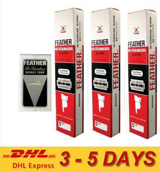 300 FEATHER hi-stainless platinum double edge shaving Safety