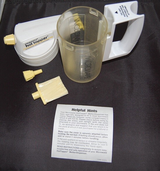 Vintage Presto Microwave Hot Topper Melter / Dispenser  W/Attachments