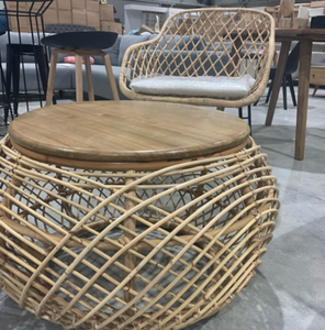 Cane Coffee table with Solid Timber top | Coffee Tables 