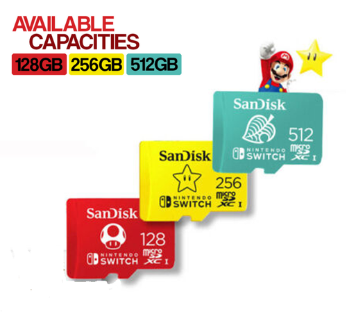 SanDisk Micro SD Card Memory 128GB 256GB 512GB for Nintendo Switch