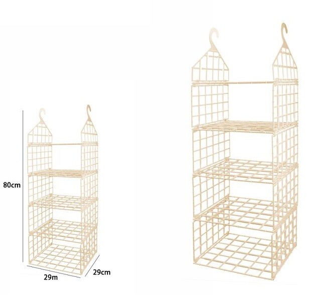 Organizer Per Armadio 5 Ripiani Con Ganci Grucce Salvaspazio 80x29x29cm dfh