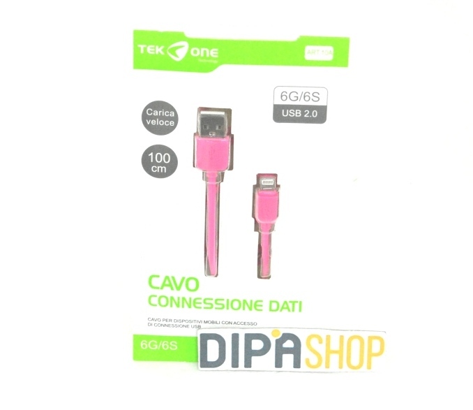 Cavo Usb TeKone 10A Dati Ricarica Per Apple Iphone 6 6s 1m Rosa hsb