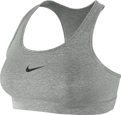 NEW NIKE PRO [M] Women's DRI-FIT Medium Support Sports Bra-Grey/Black  375833-091