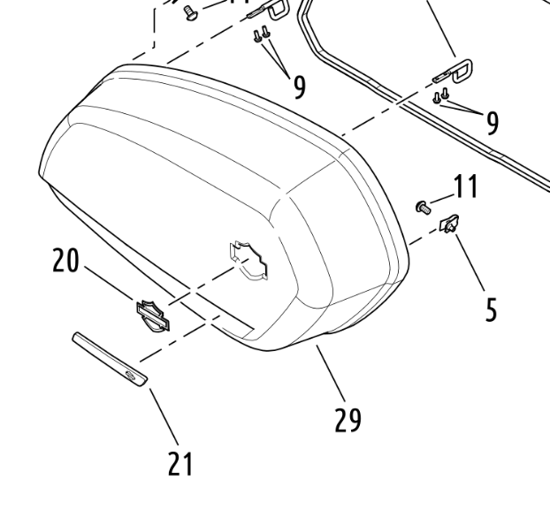 Harley-Davidson Sport glide right hand saddlebag cover