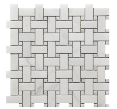 Roca Rockart Basket Weave Marble Polished 12 in Natural Stone Mosaic Tile