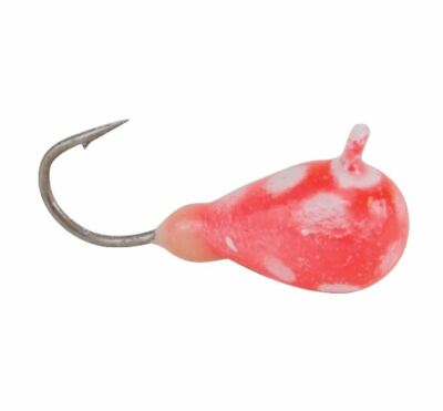 Clam Drop Jig 1/64 oz - Pink Glow White Spot Ice Fishing Jig