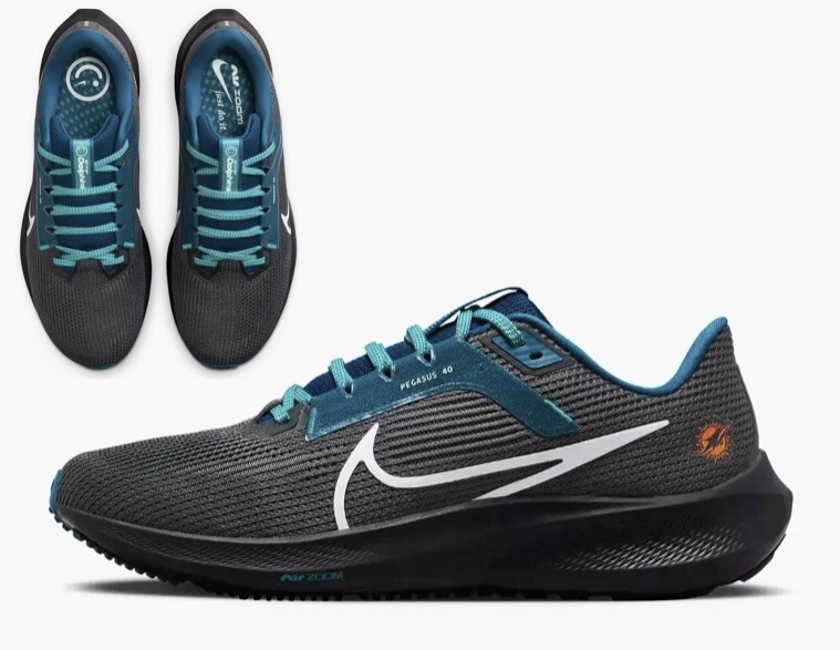 【US限定】ナイキ NIKE NFL Miami Dolphins Air Zoom Pegasus40 Nike Zoom Pegasus 40 Miami Dolphins Anthracite White Green