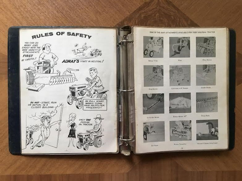 Vintage Original 1965-1967 Sears Tractor Manual, 10 hp Suburban Tractor