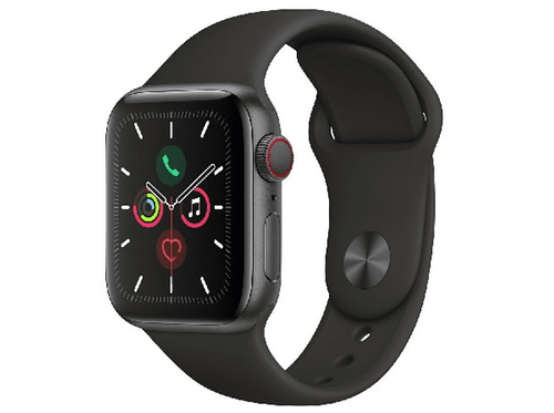 Apple WatchSeries5,40mm,GPS+Cell,Caja aluminio gris espacial,Correa deportiva bk