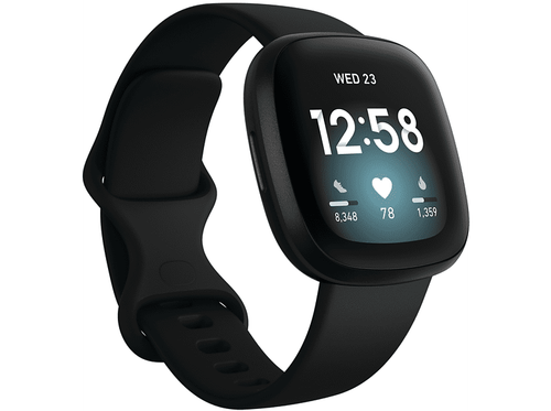 Smartwatch - Fitbit Versa 3, Negro, GPS, Frecuencia cardiaca, + 6 días batería