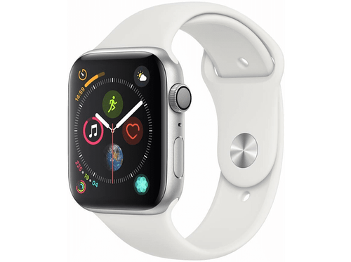 Apple Watch Series 4 GPS, 44mm Caja de Aluminio plata con Correa blanca