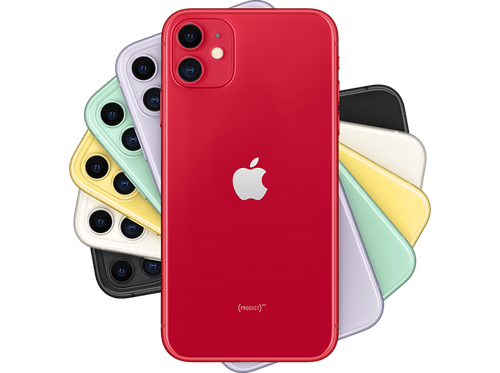 Apple iPhone 11, Rojo, 64 GB, 6.1" Liquid Retina HD, Chip A13 Bionic, iOS,