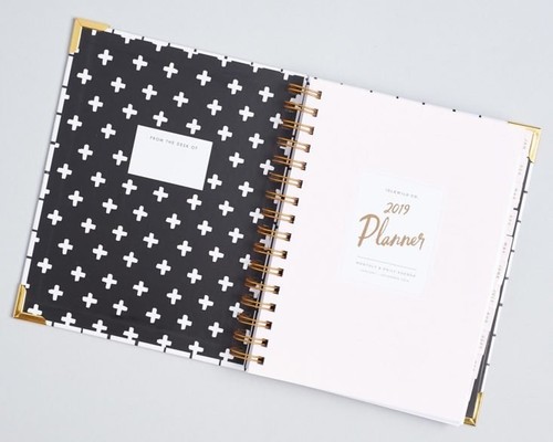 NEW 2019 Idlewild Co. Planner, Black White Gold Grid, Causebox