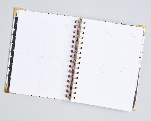 NEW 2019 Idlewild Co. Planner, Black White Gold Grid, Causebox